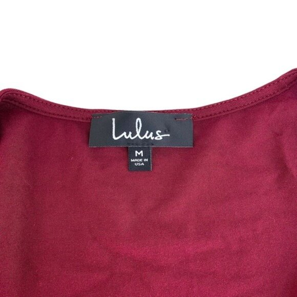 NWT Lulus Maroon Jersey Wrap Twirl Worthy Dress - Picture 3 of 5